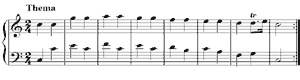 sheet music of 12 Variations on 