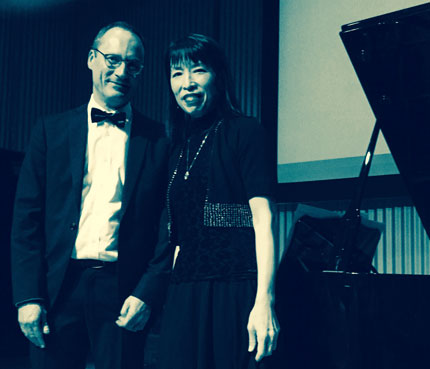 Gloria Cheng with Piano Street’s Patrick Jovell