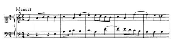 Minuet  BWV Anh. 120  in A Minor 
by Bach piano sheet music