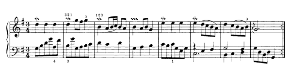 Minuet BWV 841    in G Major 
by Bach piano sheet music