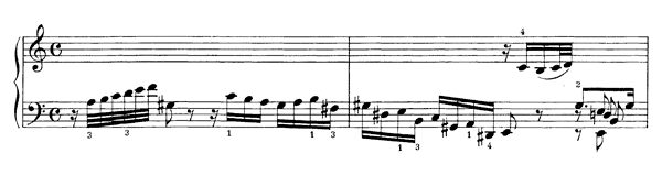 Prelude & Fugue BWV 895    in A Minor 
by Bach piano sheet music