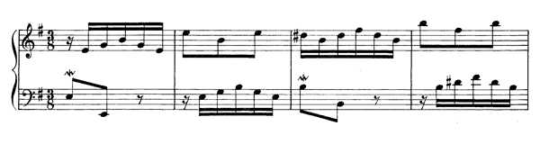 Small Prelude BWV 938    in E Minor 
by Bach piano sheet music