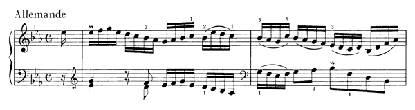 Suite BWV 819    in E-flat Major 
by Bach piano sheet music