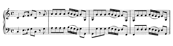 Concerto Transcription - unknown source BWV 977  in C Major 
by Bach piano sheet music