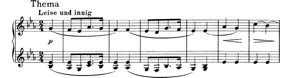 Variations on a Theme by R Schumann - for four hands Op. 23  in E-flat Major 
by Brahms piano sheet music