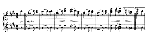 Waltz Op. 39 No. 2  in E Major 
by Brahms piano sheet music