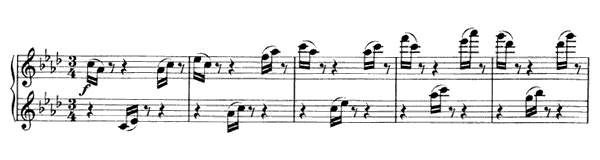 Waltz - for four hands Op. 52 No. 13  in A-flat Major 
by Brahms piano sheet music