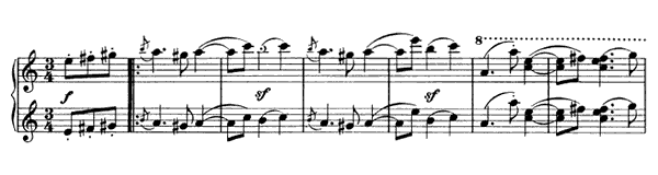 Waltz - for four hands Op. 52 No. 2  in A Minor 
by Brahms piano sheet music