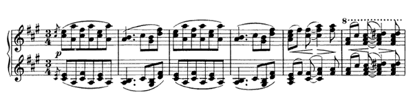 Waltz - for four hands Op. 52 No. 3  in A Major 
by Brahms piano sheet music