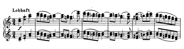 Waltz - for four hands Op. 65 No. 14  in A Minor 
by Brahms piano sheet music