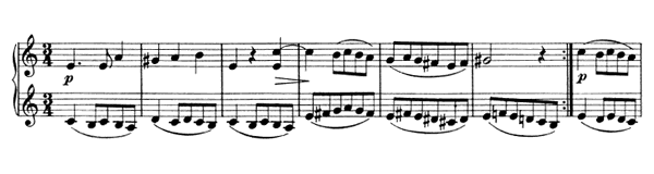 Waltz - for four hands Op. 65 No. 2  in A Minor 
by Brahms piano sheet music