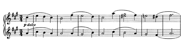 Waltz - for four hands Op. 65 No. 3  in A Major 
by Brahms piano sheet music