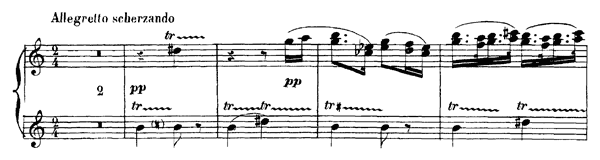 Marche écossaise (Earl of Ross March) - for four hands   in A Minor 
by Debussy piano sheet music