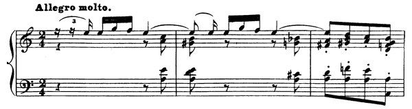 Allegro molto (Il Saltarello Romano) Op. 6 No. 4  in A Minor 
by Mendelssohn-Hensel piano sheet music