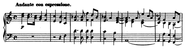 Andante con espressione Op. 8 No. 2  in A Minor 
by Mendelssohn-Hensel piano sheet music