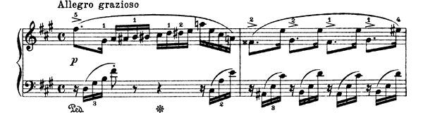 Butterfly Op. 43 No. 1  in A Major 
by Grieg piano sheet music