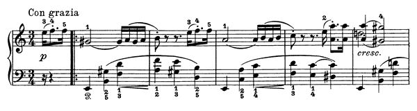 Piano Piece - mazurka Op. 1 No. 3  in A Minor 
by Grieg piano sheet music