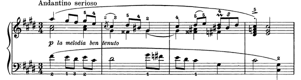 Andantino serioso Op. 28 No. 4  in C-sharp Minor 
by Grieg piano sheet music