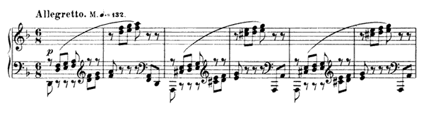 Etude: Allegretto  S . 136 No. 4  in D Minor 
by Liszt piano sheet music