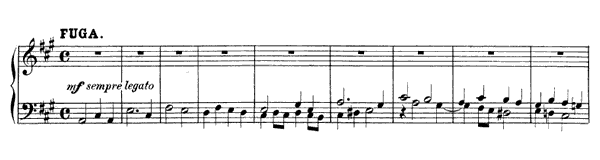 Fugue: Serious, with Increasing Vivacity Op. 7 No. 5  in A Major 
by Mendelssohn piano sheet music