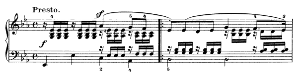 Presto (Delirium) Op. 85 No. 3  in E Major 
by Mendelssohn piano sheet music