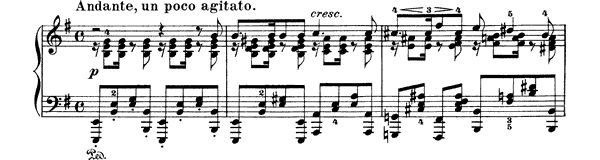 Andante, un poco agitato (Homeless) Op. 102 No. 1  in E Minor 
by Mendelssohn piano sheet music