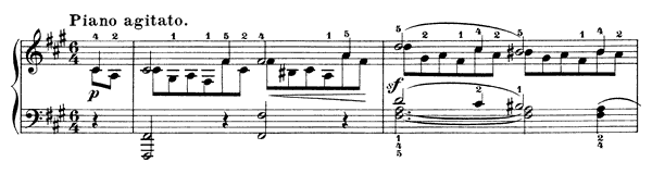 Piano agitato (Restlessness) Op. 19 No. 5  in F-sharp Minor 
by Mendelssohn piano sheet music