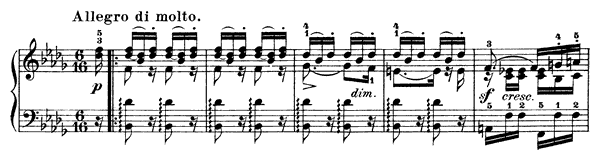 Allegro di molto (Unrest) Op. 30 No. 2  in B-flat Minor 
by Mendelssohn piano sheet music