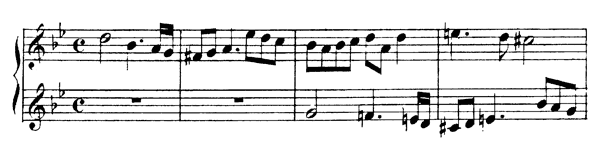 Fugue - for four hands K. 401  in G Minor 
by Mozart piano sheet music