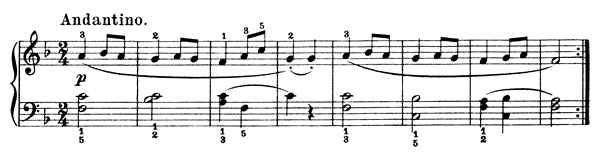 No 5: Andantino - from Twelve little Pieces   in F Major 
by Müller piano sheet music