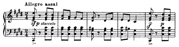 Scherzo - first version   in C-sharp Minor 
by Mussorgsky piano sheet music