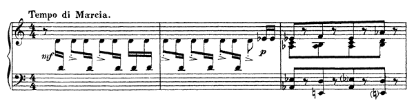 March - from the Opera The Love for Three Oranges Op. 33  
by Prokofiev piano sheet music