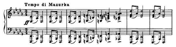 Mazurka Op. 10   No. 7  in D-flat Major 
by Rachmaninoff piano sheet music