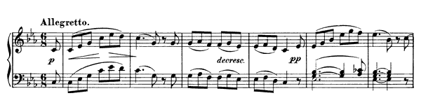 Allegretto  D. 915  in C Minor 
by Schubert piano sheet music