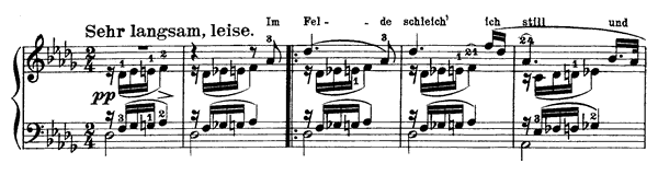 Jägers Abendlied - solo piano version Op. 3 No. 4  in D-flat Major 
by Schubert piano sheet music