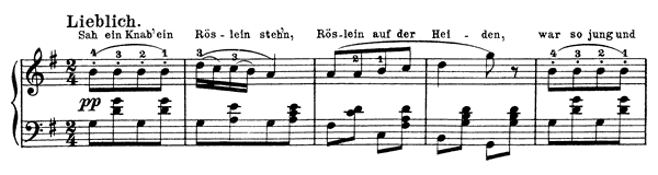 Heidenröslein - solo piano version Op. 3 No. 3  in G Major 
by Schubert piano sheet music