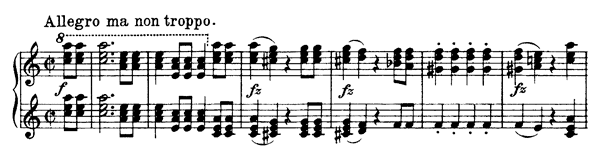 Allegro (Lebensstürme) - for four hands Op. 144 D. 947  in A Minor 
by Schubert piano sheet music