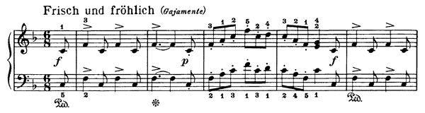 Hunting Song Op. 68 No. 7  in F Major 
by Schumann piano sheet music