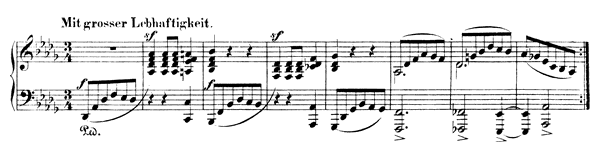 Night-Vision: Mit grosser lebhaftigkeit Op. 23 No. 3  in D-flat Major 
by Schumann piano sheet music