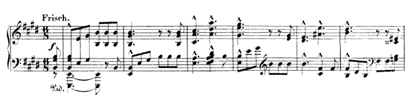 Piece III: Frisch Op. 99 No. 3  in E Major 
by Schumann piano sheet music