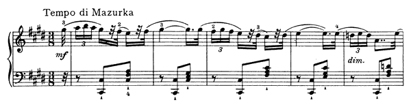 Un poco di Chopin Op. 72 No. 15  in C-sharp Minor 
by Tchaikovsky piano sheet music