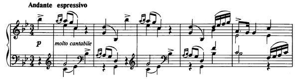 Rêverie du soir Op. 19   No. 1  in G Minor 
by Tchaikovsky piano sheet music