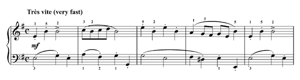 Très vite - from Fantasy   TWV 33:21  in E Minor 
by Telemann piano sheet music