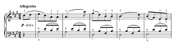 Allegretto - from Sonatina Op. 41   No. 12  in A Major 
by Vanhal piano sheet music